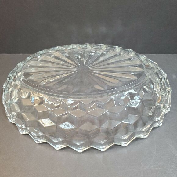 Fostoria American Glass Cubist 9.5" x 7" Oval Glass Dish Vtg Serving Bowl - Picture 6 of 8